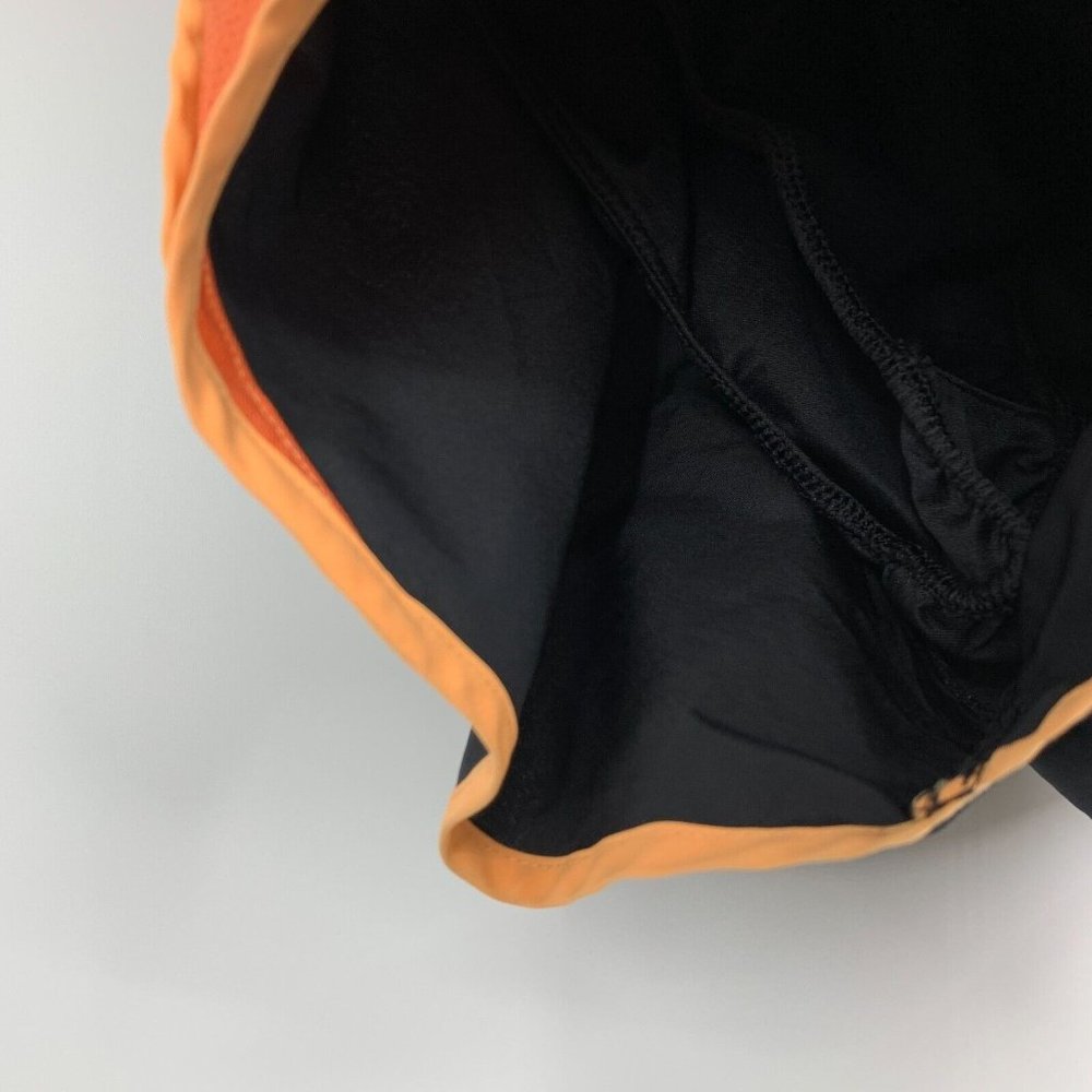 Nike Running Shorts Black Orange Dri Fit Lined Mesh Drawstring - Picture 6 of 8